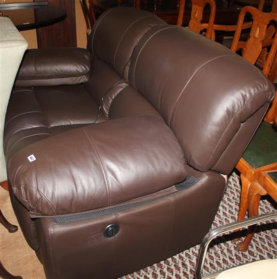 Leather reclining sofa